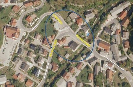 Območje urejanja cest v križišču